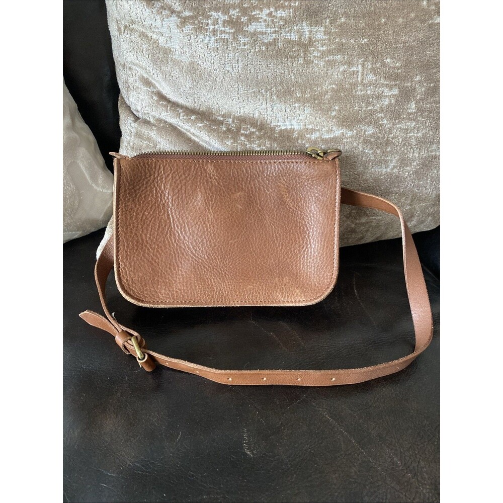 Madewell The Simple Pouch Belt Bag Leather Brown Size XS